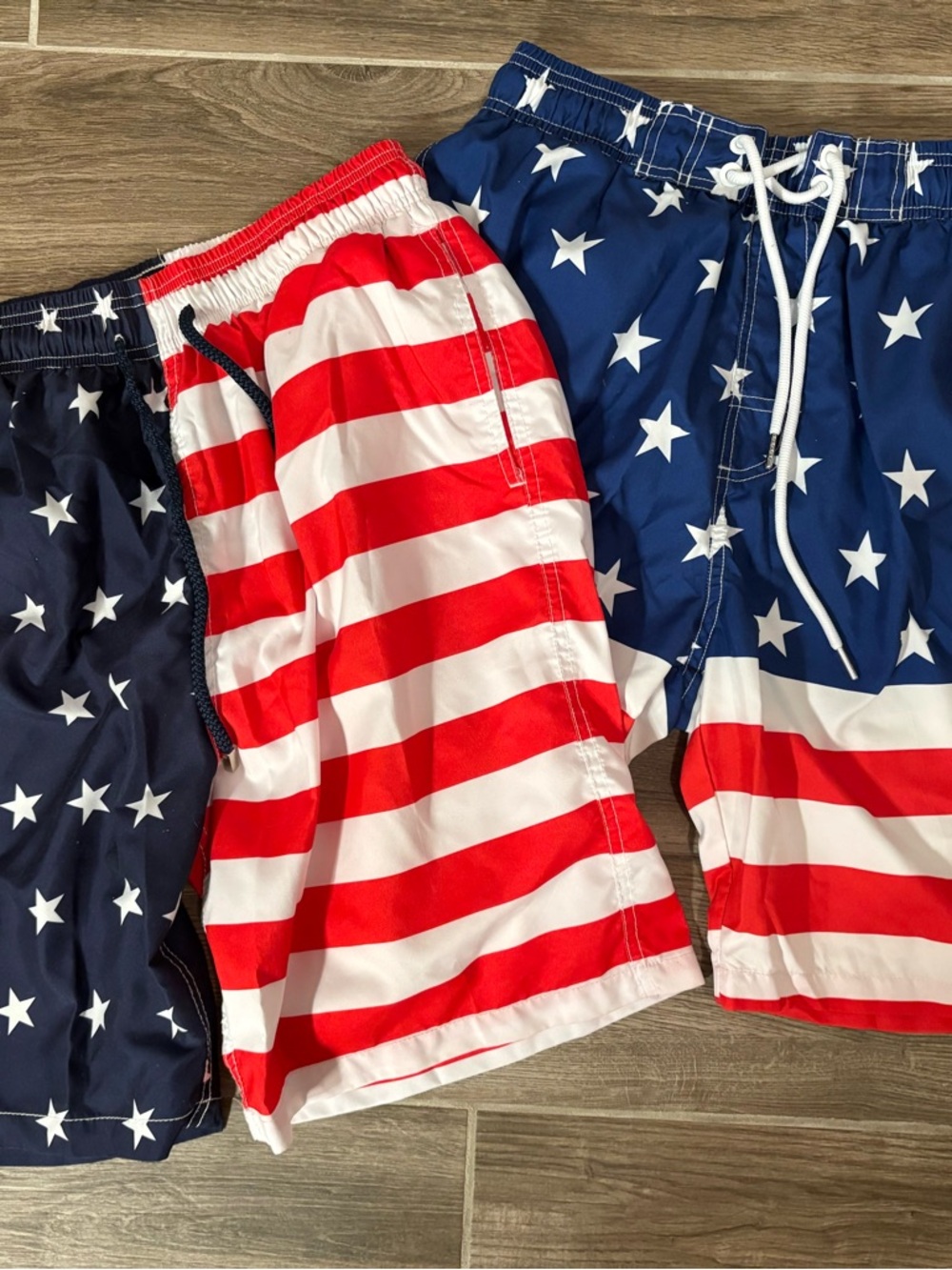 Amazon Men’s American Flag Swim Trunks - Red, White & Blue